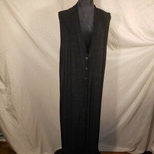 U.S. Wear Black 3 Button Closure Duster - 1X